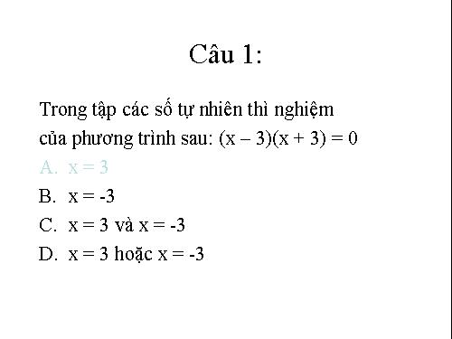 Trắc nghiệm Đại số 8