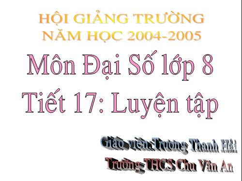 Chương I. §11. Chia đa thức cho đơn thức