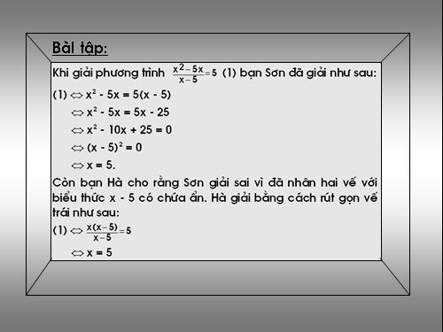 Chương III - Bài 5: Phương trình chứa ẩn ở mẫu