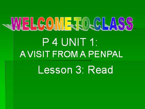 Unit 1. A visit from a pen pal