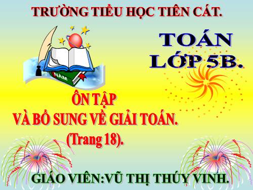 Ôn tập và bổ sung về giải toán