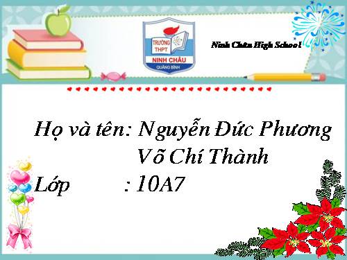 Giới thiệu bản thân.Hình ảnh về trường,địa phương và thơ