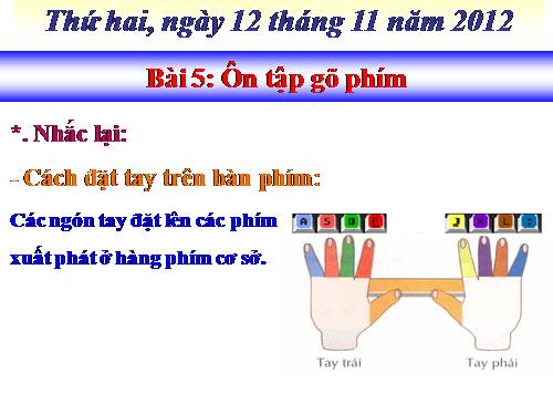 Chương III. Bài 5. Ôn tập gõ phím