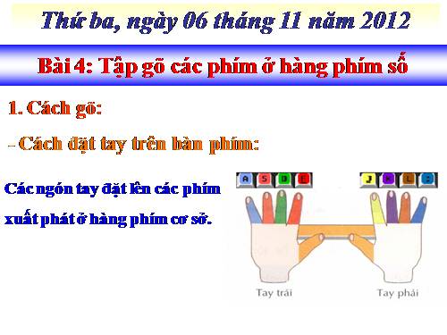 Chương III. Bài 4. Tập gõ các phím ở hàng phím số