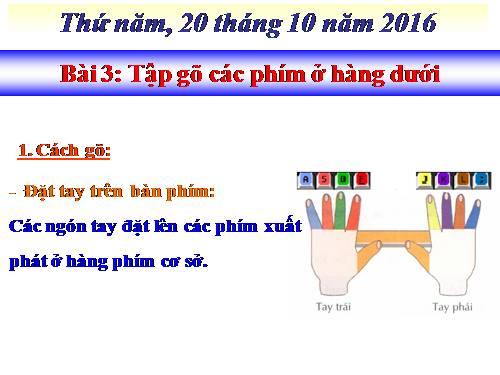 Chương III. Bài 3. Tập gõ các phím ở hàng dưới