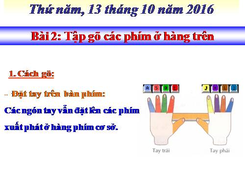 Chương III. Bài 2. Tập gõ các phím ở hàng trên