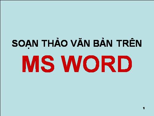 Tự học Word căn bản