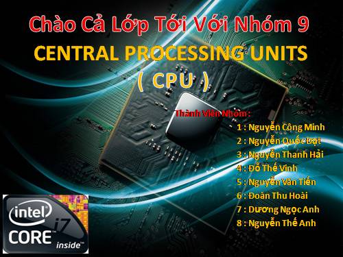 TIM HIỂU VỀ CPU INTEL