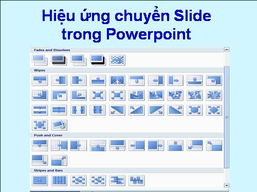 HIỆU ỨNG CHUYỂN SLIDE KHI CHIẾU