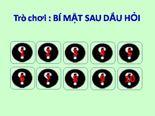 TRÒ CHƠI: BÍ MẬT SAU DẤU HỎI