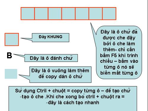 Cách tạo ô chữ - lật theo yêu cầu người tham gia