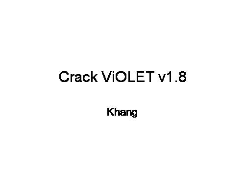 Crack ViOLET v1.8