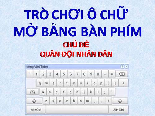 TRÒ CHƠI Ô CHỮ MỞ BẰNG BÀN PHÍM