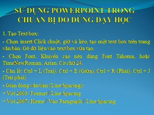 Làm đồ dùng dạy học đơn giản bằng PowerPoint.