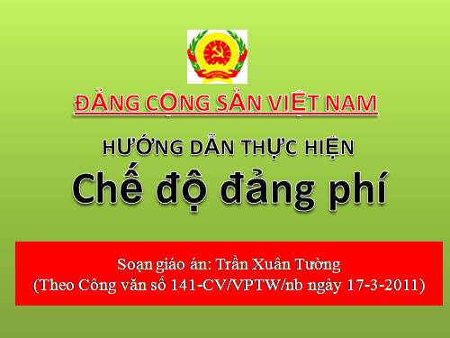 Hướng dẫn thực hiện chế độ Đảng phí