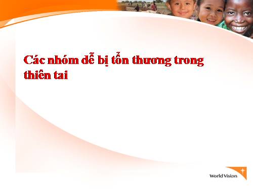 Nhóm dễ bị tổn thương trong thiên tai