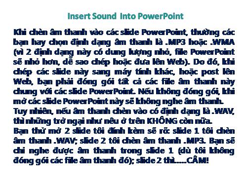 Thủ Thuật Chèn Âm Thanh PowerPoint