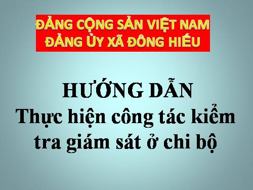 Hướng dẫn công tác kiểm tra giám sát ở chi bộ