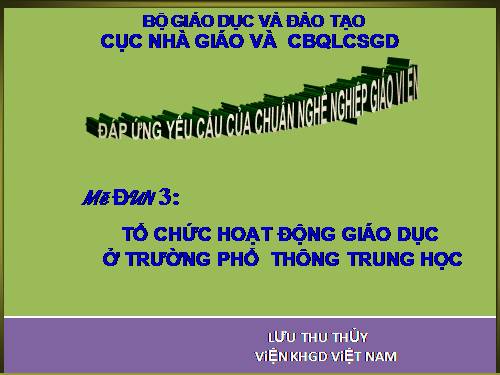 Modull 3_Chuẩn nghề nghiệp THCS