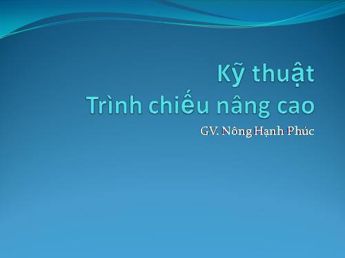 Kỹ thuật tạo menu trong powerpoint