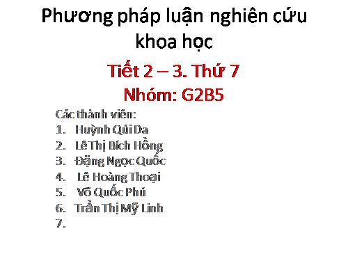 phương pháp luận nghiên cứu khoa học - chương 1