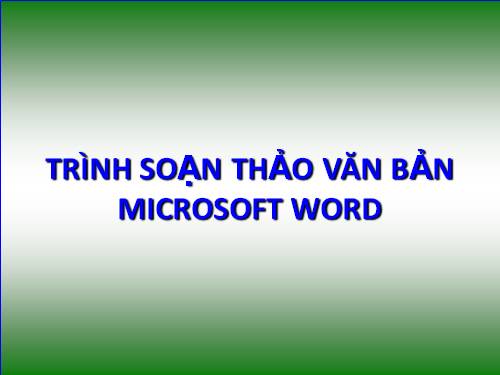 giáo trình Microsoft Office Word 2003