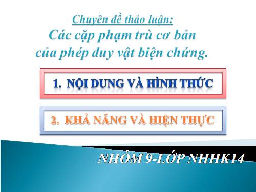 Phạm trù nội dung và hình thức