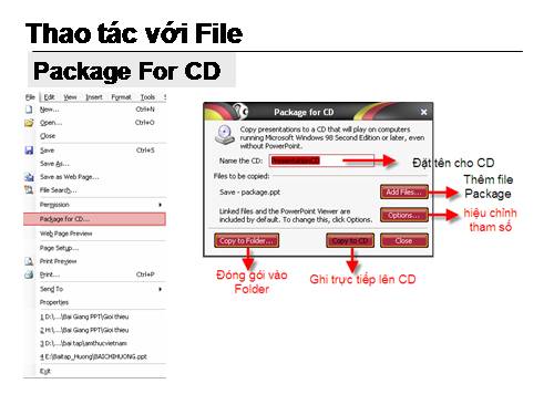 Hướng dẫn Package trong  power point