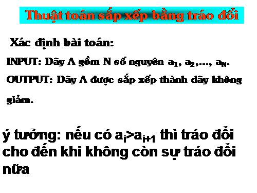 Thuật toán sắp xếp bằng tráo đổi