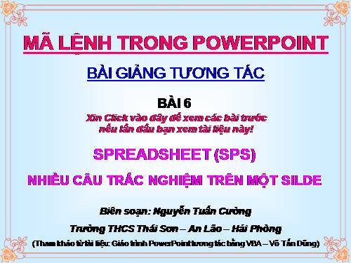 Ma lenh trong PowerPoint  Bai giang tuong tac Bai 6