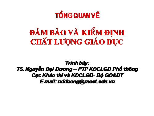 KDCLGD-Tổng quan về bảo đẩm và KDCLGD