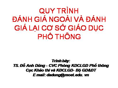 KDCLGD-Quy trình đánh giá ngoài