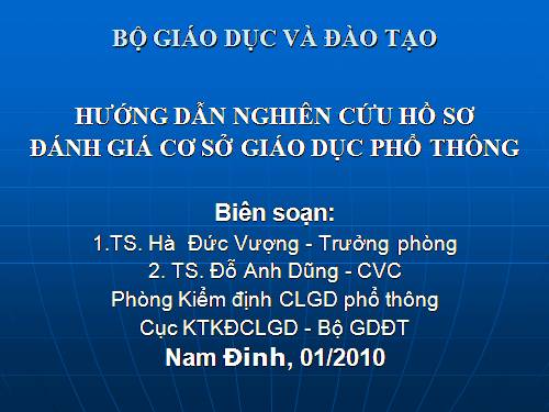 KDCLGD-HD Nghiên cứu hồ sơ ĐGN