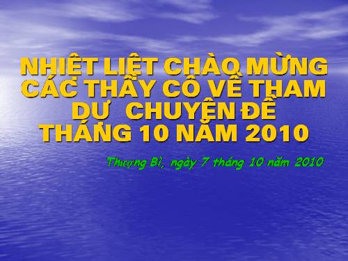 Chuyên đề tháng 10 - 2010