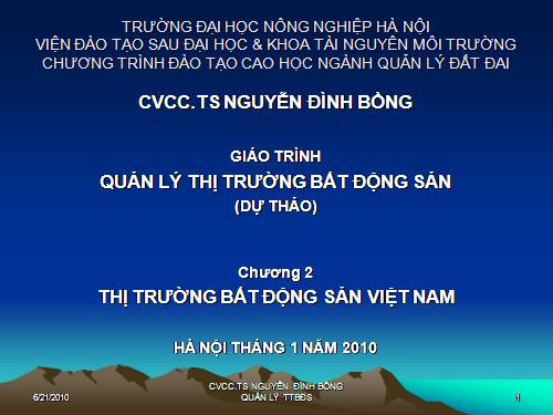 BG quản lý thị trường bất động sản