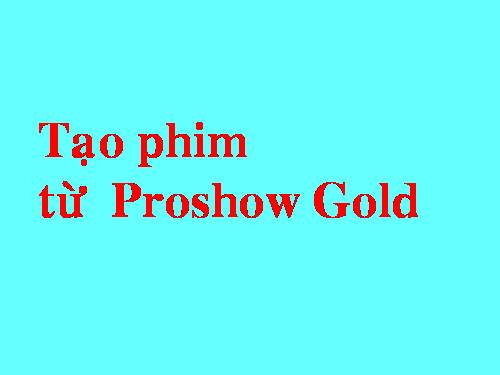 Làm đĩa, cắt phim - Proshow Gold