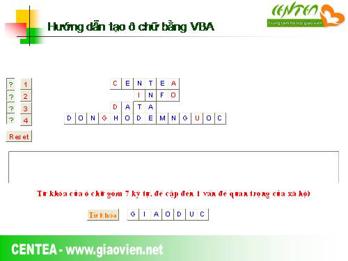 hướng dẫn làm trò chơi ô chữ bằng powerpoint viết bằng VBA