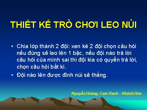 Thiết kế trò chơi leo núi