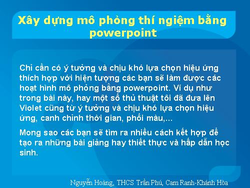 Mô phỏng thí nghiệm bằng PPT