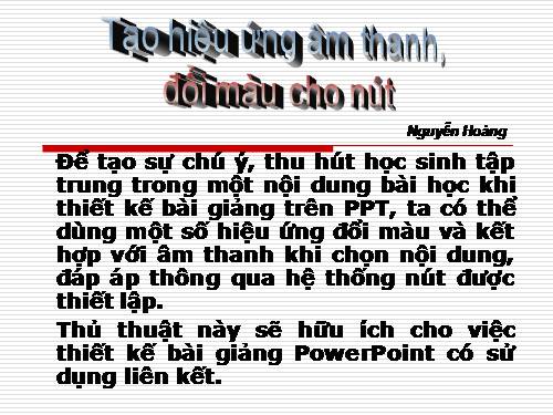 Tạo hiệu ứng cho nút_PPT