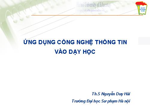 Ứng dụng công nghệ thông tin trong dạy học