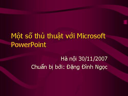 Vài nét về kỹ năng làm bài trình chiếu