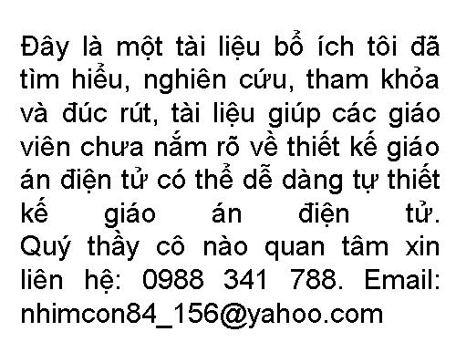 giáo án điện tử - một số lưu ý khi soạn giáo án điện tử