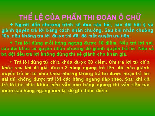 Vật lí 7 : Trò chơi ô chữ