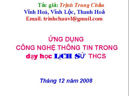 Hướng dẫn soạn giáo án điện tử Lịch sử