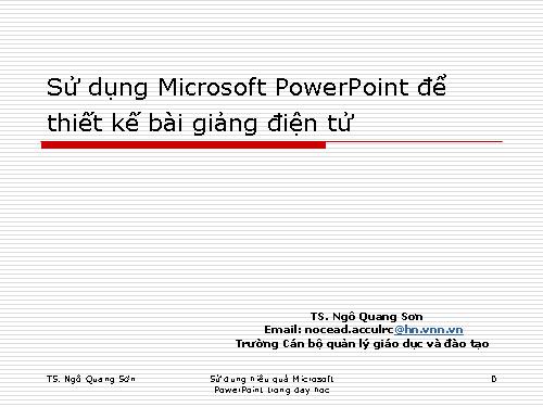 MICROSOFT POWERPOINT TRONG DAY HOC