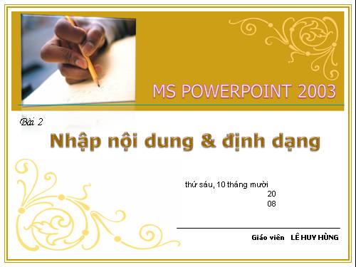 Nhap noi dung va dinh dang trong PPT