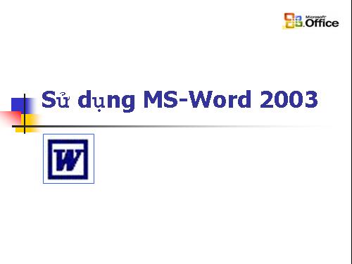 Bai giang MS Word 2003