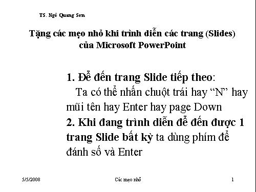 Mẹo khi trình diễn PowerPoint