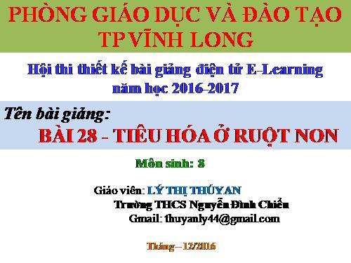 Bài 28. Tiêu hóa ở ruột non